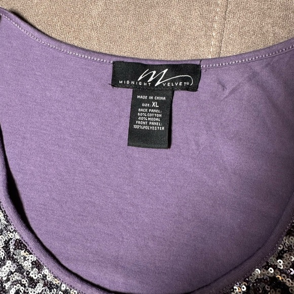 Midnight Velvet Purple Fitted Sleeveless Tank Top - Picture 2 of 9